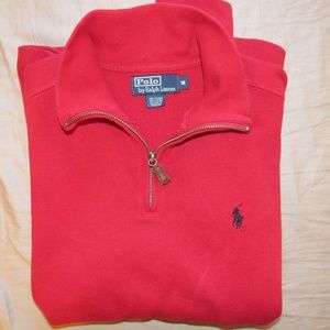 Red Polo zip neck sweater